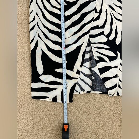 NWT H&M Linen-blend Wrap-front Midi Black White Skirt Sz 0 - Picture 10 of 10